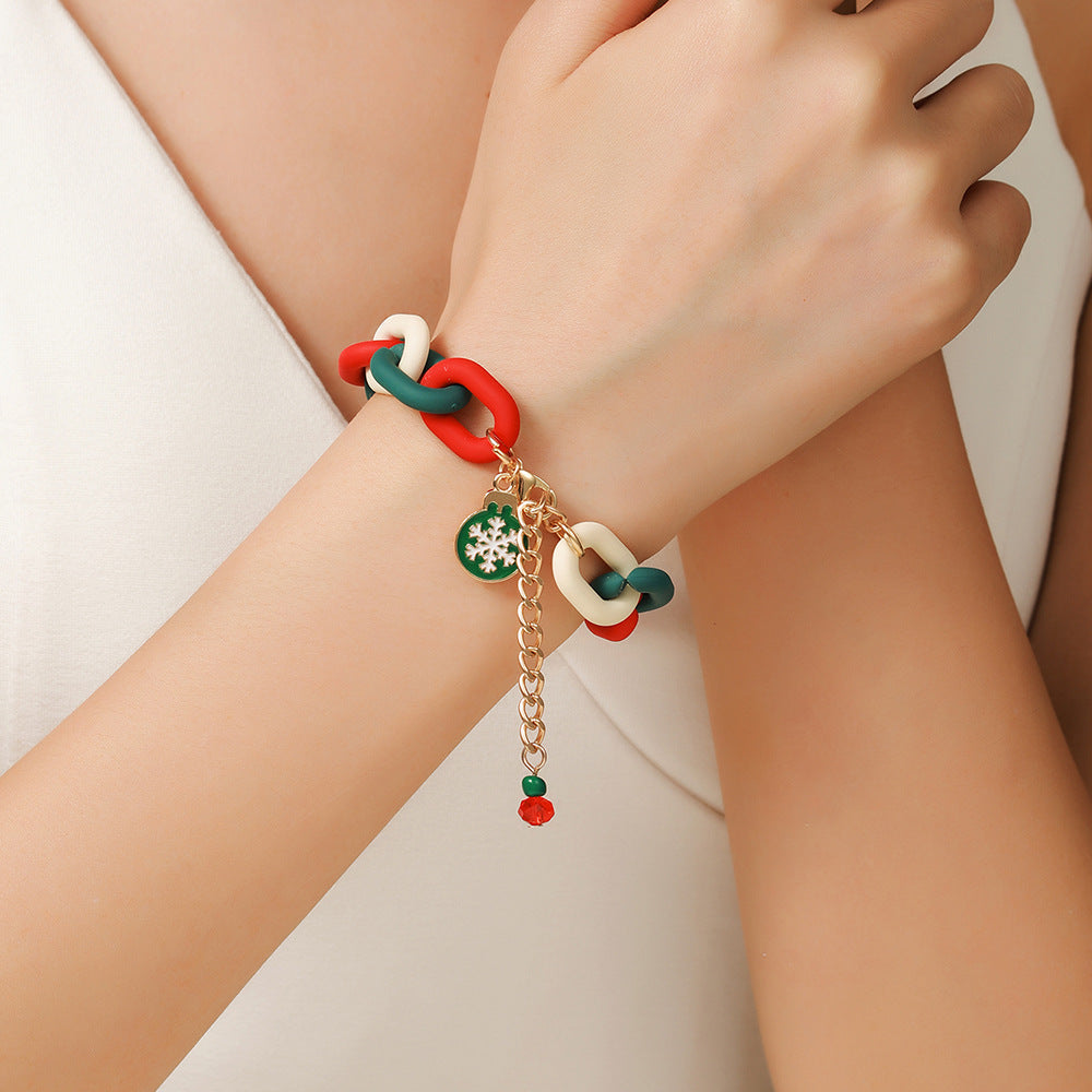 Creative Christmas Metal Chain Bracelet For Women Men Santa Claus Christmas Tree Snowflake Snowman Pearl Bangles New Year Gifts Creative Christmas Metal Chain Bracelet For Women Men Santa Claus Christmas Tree Snowflake Snowman Pearl Bangles New Year Gifts